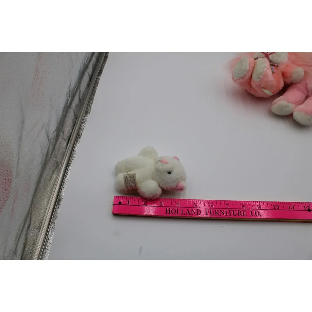 Commonwealth TL Toys Plush Lot Pink White Smile Bear Lion Vintage 90s